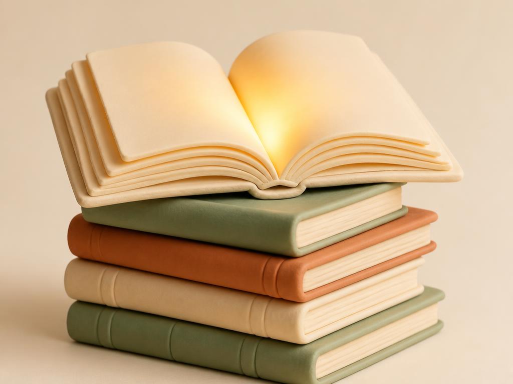 Clay illustration of books resting on a stand