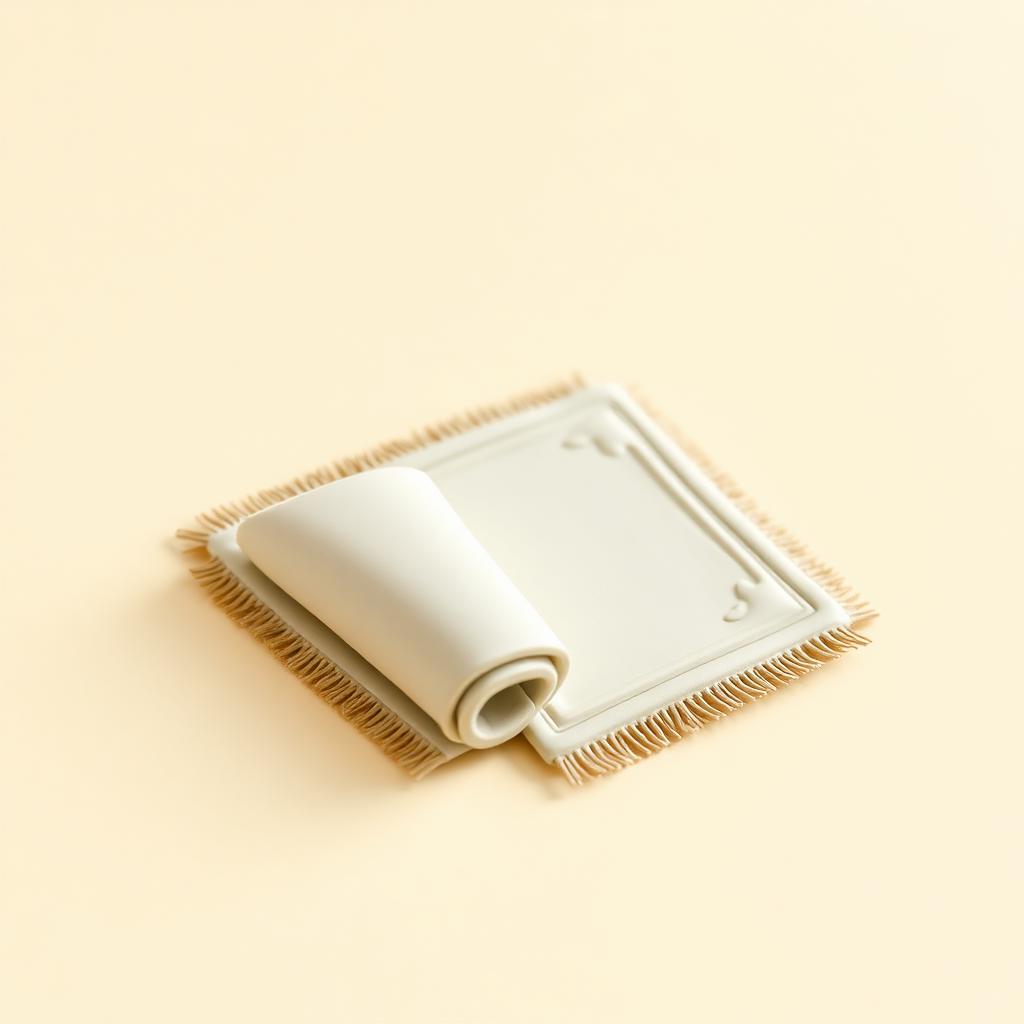 Two sage clay mats side by side, one corner folded over, with a gold clay marker