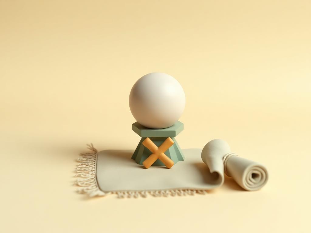 A cream clay star chart closed and set face down on sage clay ground