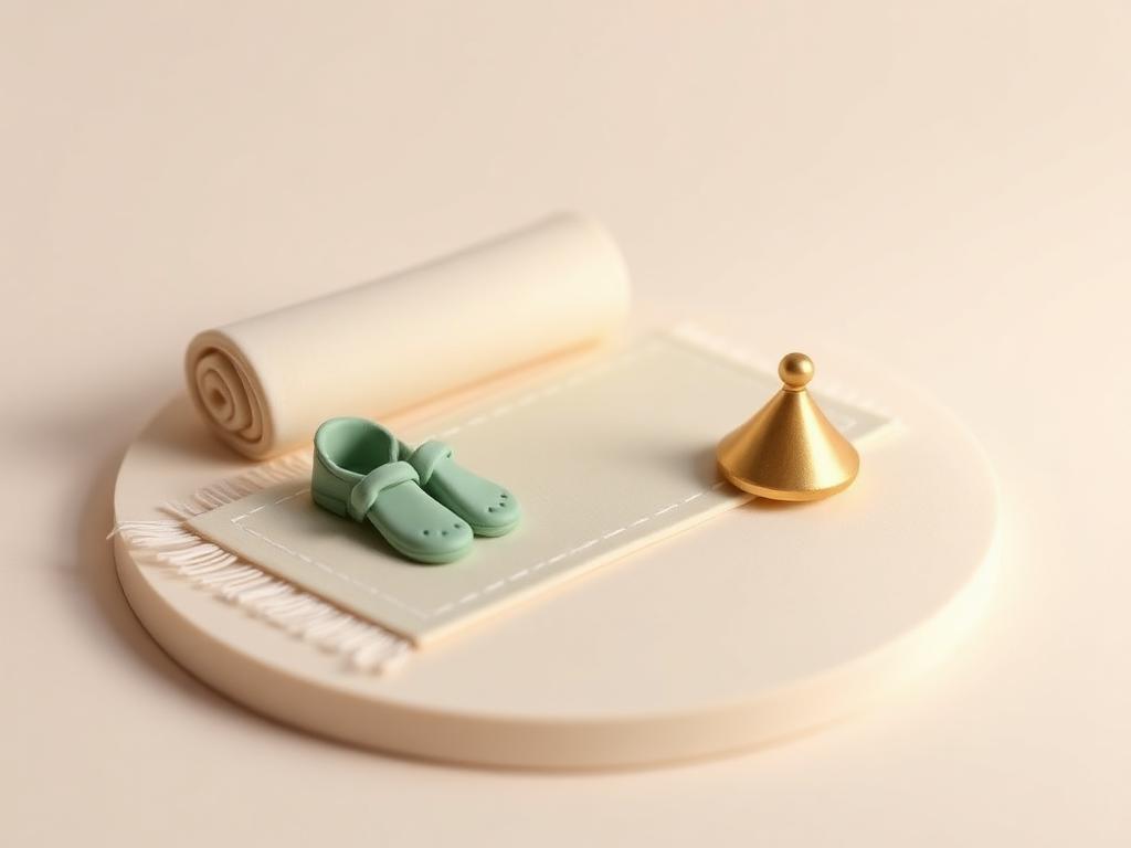 A large cream clay hand cupping a small gold clay heart on a sage clay base